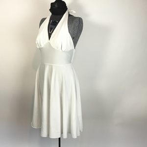 MARILYN MONROE DRESS White Swing Halter Sleeveless